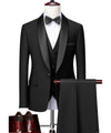 Men Skinny 3 Pieces Set Formal Slim Fit Tuxedo Prom Suit / Male Groom Wedding Blazers High Quality Dress Jacket Coat Pants Vest