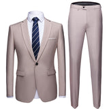 Men&#39;s Business Blazers Jacket Trousers High End Wedding Party Groom Suit 2 Pieces Sets Coat Pants Big Size Blazer S-5XL 2022