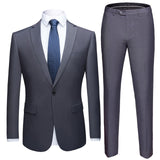 Men&#39;s Business Blazers Jacket Trousers High End Wedding Party Groom Suit 2 Pieces Sets Coat Pants Big Size Blazer S-5XL 2022