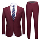 Men&#39;s Business Blazers Jacket Trousers High End Wedding Party Groom Suit 2 Pieces Sets Coat Pants Big Size Blazer S-5XL 2022