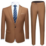 Men&#39;s Business Blazers Jacket Trousers High End Wedding Party Groom Suit 2 Pieces Sets Coat Pants Big Size Blazer S-5XL 2022