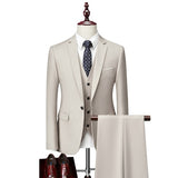 Men&#39;s Business Blazers Jacket Trousers High End Wedding Party Groom Suit 2 Pieces Sets Coat Pants Big Size Blazer S-5XL 2022